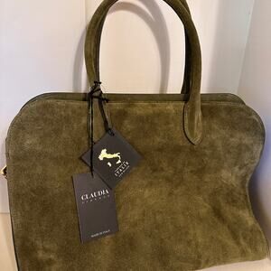 Claudia Firenze Gorgeous Green Suede Handbag